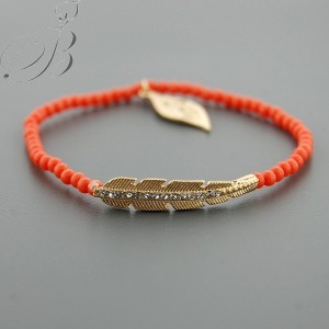Our "Feathers" bracelet in Coral (Retail Value $20)