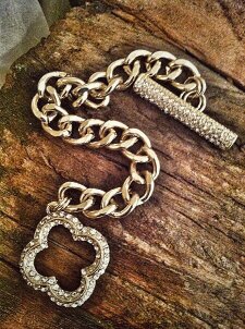 Clover Lace Toggle Bracelet in GOLD! $45